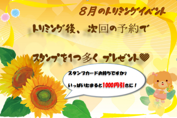 8月のトリミングイベント【館林店】サムネイル